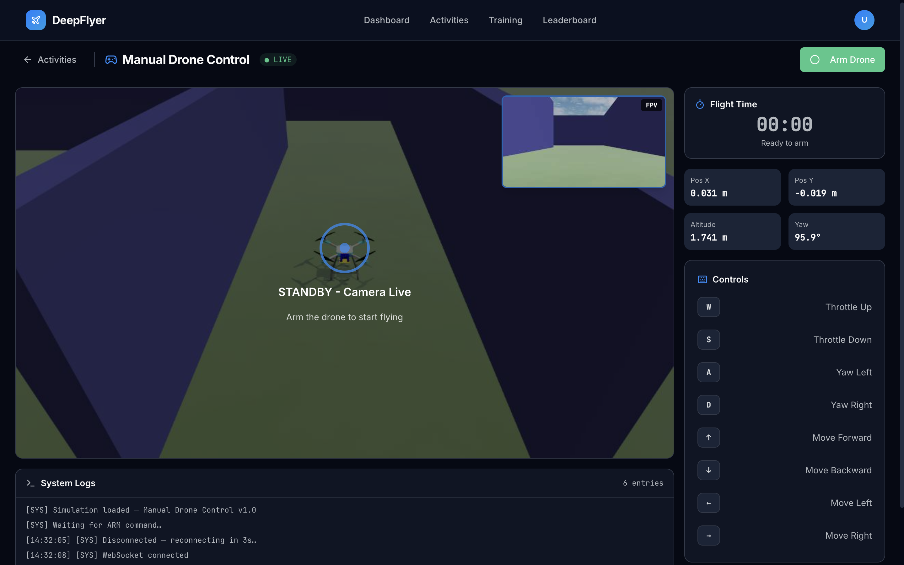 Manual Control Page